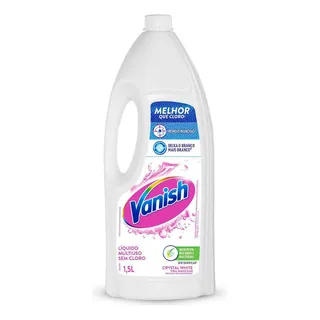 Tira Manchas Vanish LĂquido Crystal White Para Roupas Brancas 1,5l Tira Manchas Vanish LĂquido Crystal White Para Roupas Brancas 1,5l