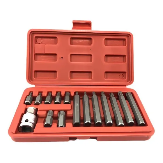 Juego De Puntas Torx Cortas Y Largas 16pcs Profesional 