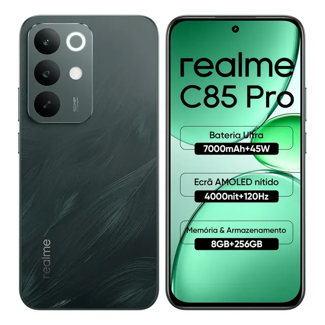 Celular Smartphone Realme C85 Pro 256gb 8gb Ram Dual Sim Bateria 7000mah Ip69 Pro Resistência À Água Verde