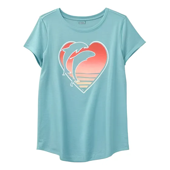 Remera Mangas Cortas Crazy8 Turquesa Delfines Algodón