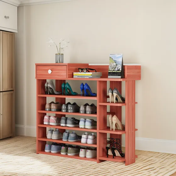 Organizador De Zapatos Lujoso Zapatero De Madera  Cro14-1