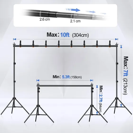 Photo Video Studio Kit Soporte Para Pantalla Fondo Emart
