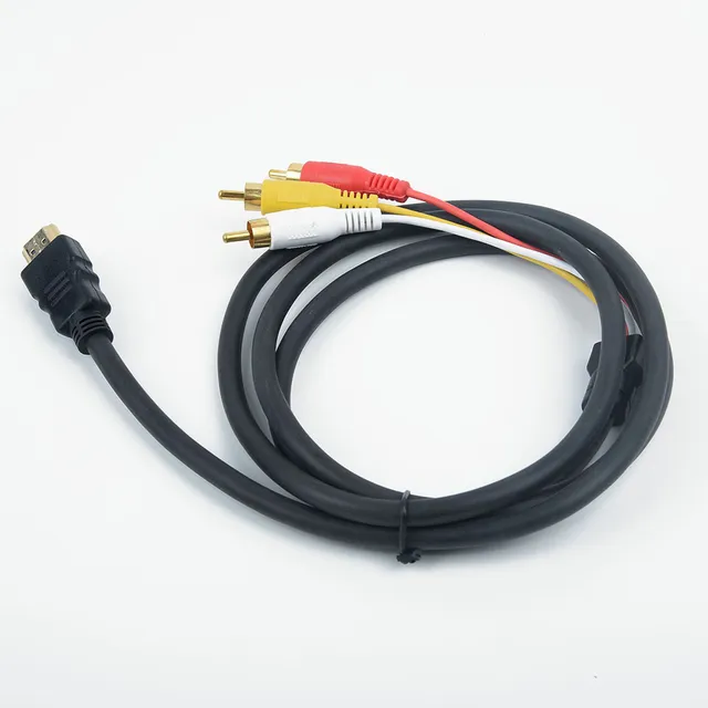 Cable Hdmi Macho A 3 Rca De Vídeo Para Tv Hdtv Dvd