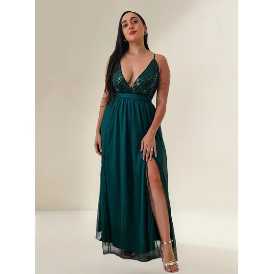 Vestido Largo De Fiesta Elegante Brilloso