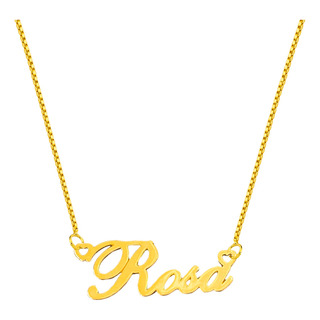 Rosa Colar De Nome Personalizado Folheado A Ouro 18k Rosa Colar De Nome Personalizado Folheado A Ouro 18k