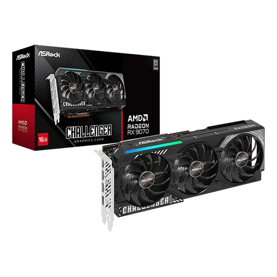 Placa De Video Amd Radeon Asrock Challenger Rx 9070 16gb