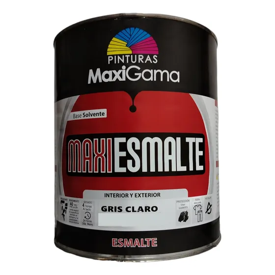 Pintura Esmalte Color Gris Claro - Galon, Maxigama.