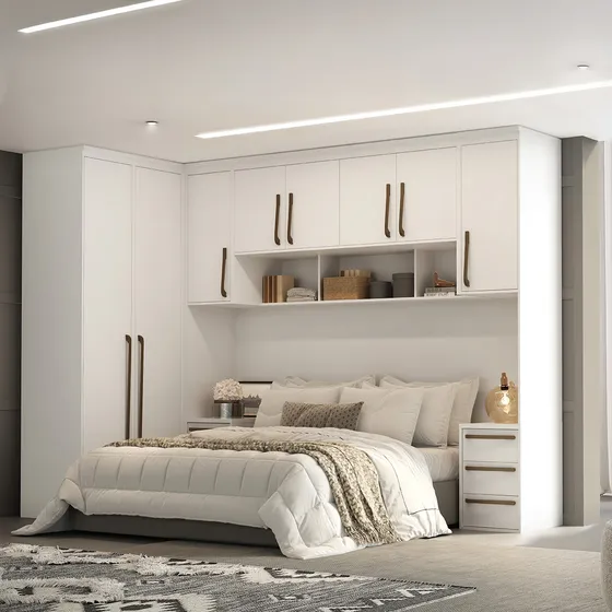 Quarto Modulado Completo Casal Cama Queen Lotus