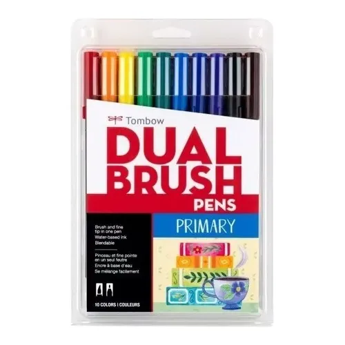 Marcadores Tombow Dual Brush Colores Primarios - Primary