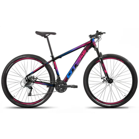 Bicicleta Aro 29 Gts Prom5 Urban Disco Hidráulico 24 Marchas Cor Preto/vermelho Com Azul Tamanho Do Quadro 17