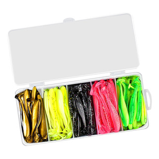 100pcs T Cola Señuelos Blandos Trajes 100pcs T Cola Señuelos Blandos Trajes