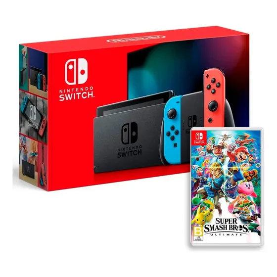 Consola Nintendo Switch Neon 32 GB con Super Smash Bros Ultimate