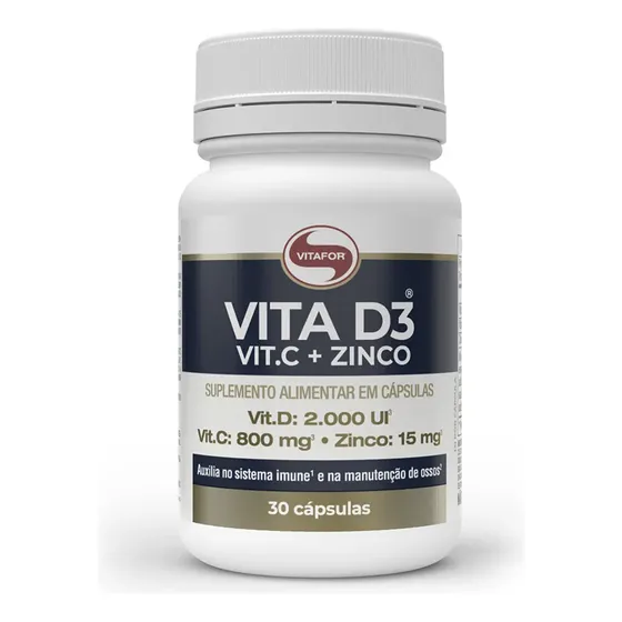 Suplemento Nutricional Vitafor Vitamina D3 C Zinco 30 Cápsulas