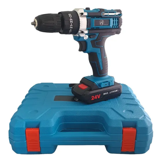 Taladro Percutor Inalambrico 24v Trabajo Industrial 3/8 Color Azul Frecuencia 60 24