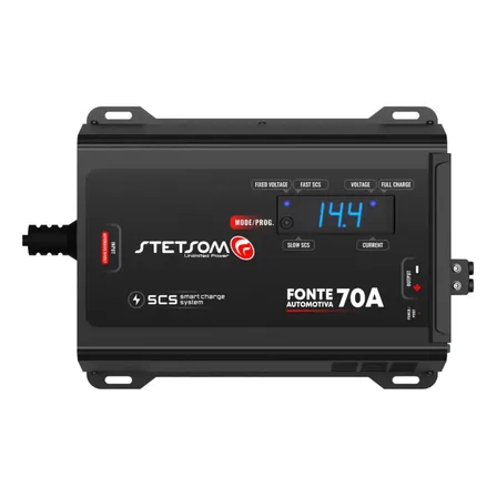 Fonte Carregador Stetsom Infinite 70A para Som Automotivo Bivolt com Cooler