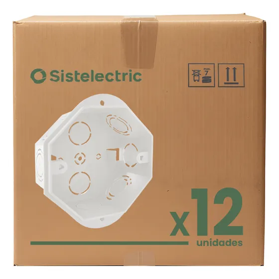 Caja De Embutir Octogonal 9x9cm Genrod Pvc Chica X12 U