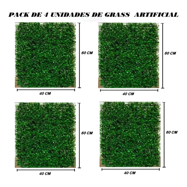 Pack De 4 Planchas De Grass Artificial Trebol-ingles Verde