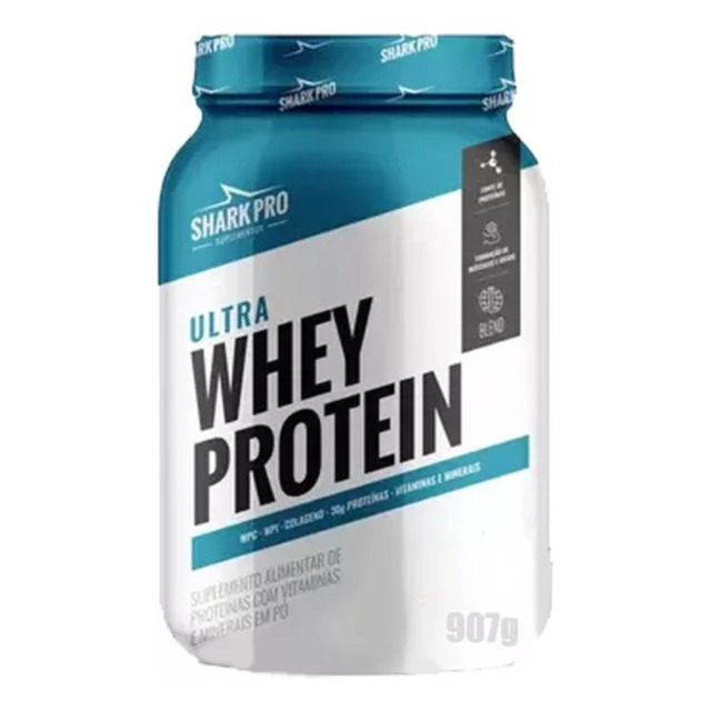 Ultra Whey Protein Wpc Wpi Pote 907g - Shark Pro Sabor Baunilha Ultra Whey Protein Wpc Wpi Pote 907g - Shark Pro Sabor Baunilha