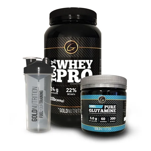 Pack Proteina - Whey Pro 2 Lb + Glutamina + Shaker