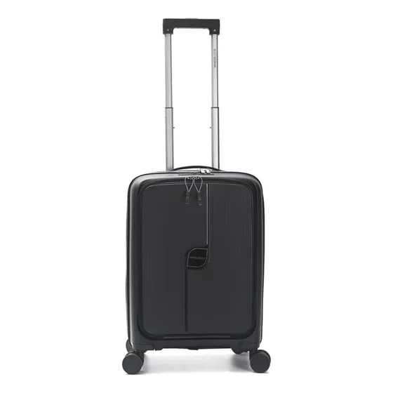 Valija Carry On Wanderlust Urban Mode Hard 20 Pulgadas Color Negro Cabina Viaje Rígida Con Ruedas Dobles Giro 360 Candado Tsa Interior Forrado Poliéster Bolsillo Frontal Asa Telescópica Reforzada