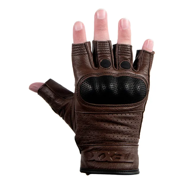 Luva Texx Liberty Meio Dedo Marrom Tamanho Xs (Pp)