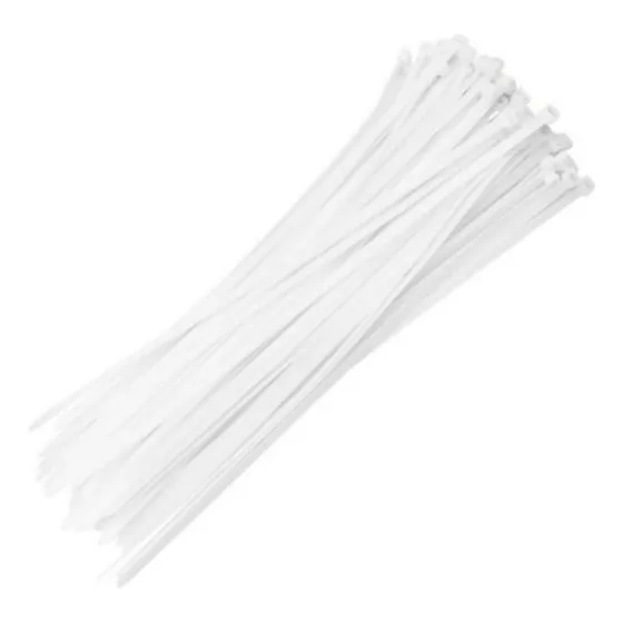 1000 Abraçadeira Nylon ABCD25X100 Lacre Fita Cinta Plástica Cor Branco MFL