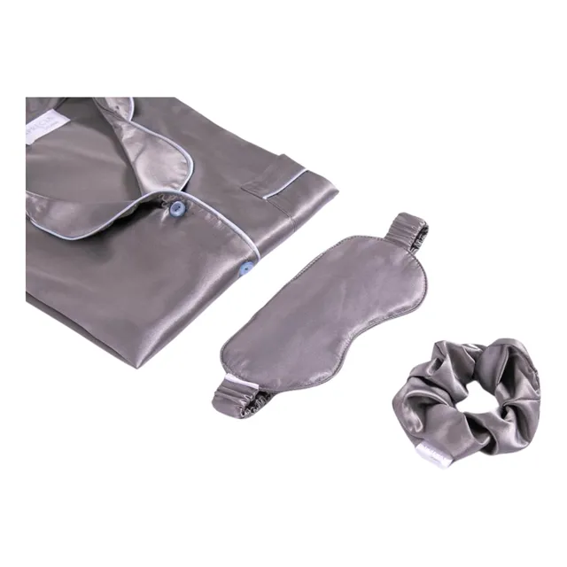 Pijama De Satén Aprecia Para Mujer, Con Antifaz Y Scrunchie