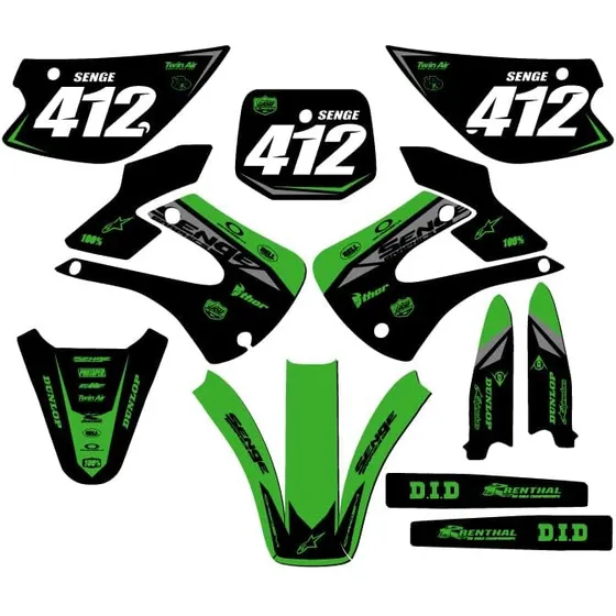Fenders Kx 100 Binary Green Senge Graphics Kit Completo Para