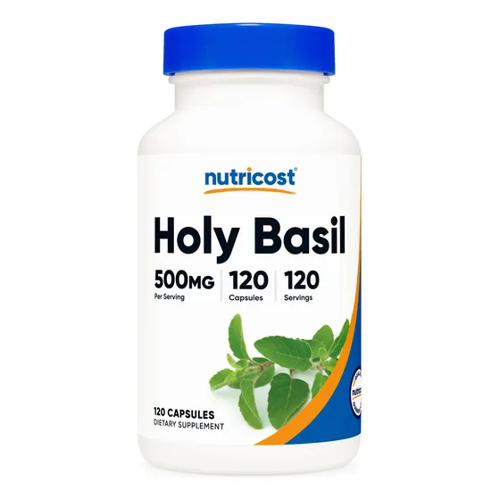 Suplemento Nutricost, Cápsulas De Albahaca Santa, 500 Mg, 12