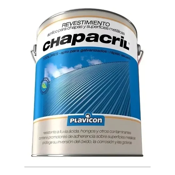 Plavicon chapacril pintura para chapas zinc galvanizada 1 l acabado satinado color negro