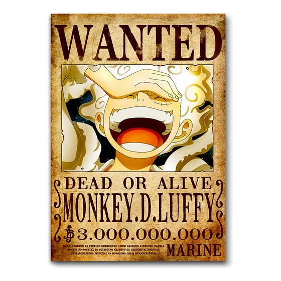 Lamina Poster Afiche A3 Wanted Monkey D Luffy One Piece
