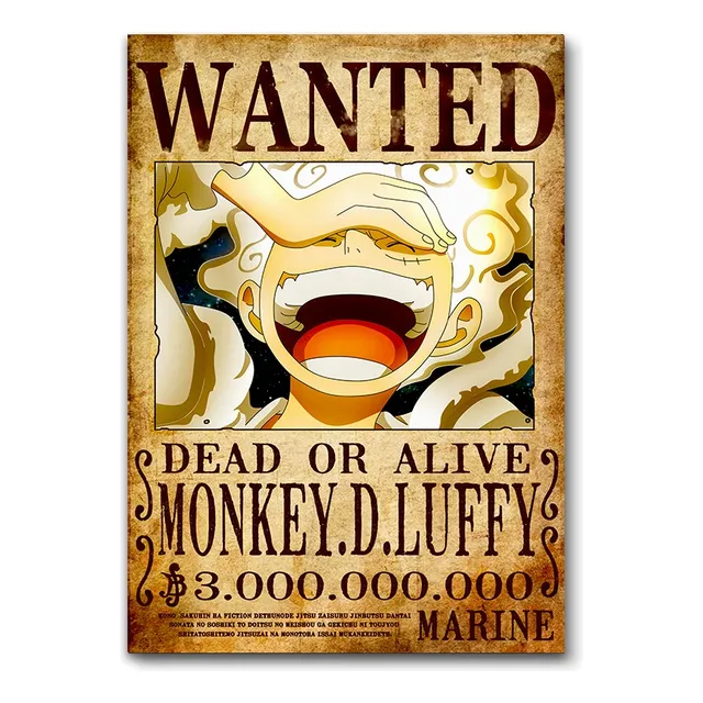 Lamina Poster Afiche A3 Wanted Monkey D Luffy One Piece