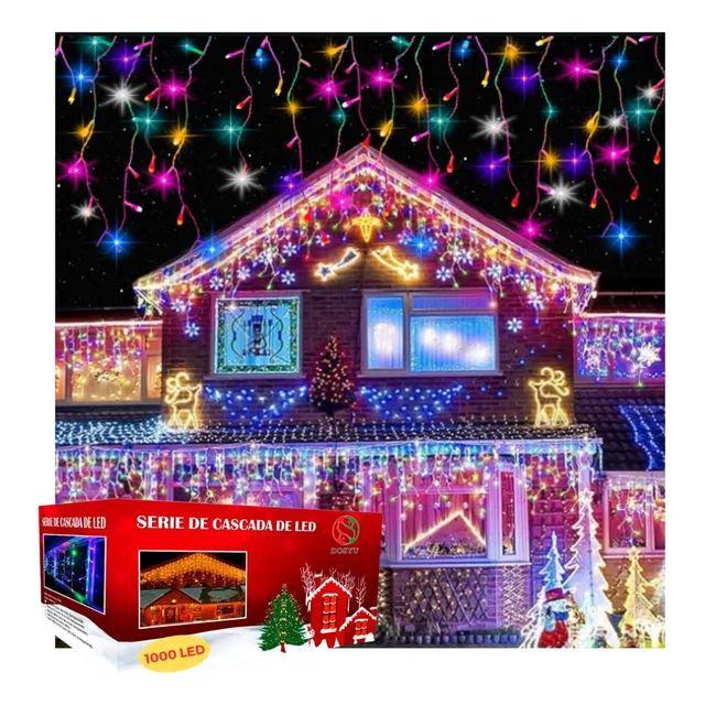 Serie Navideña Cascada 1000 Led 16m Diferentes Colores Color de las luces Multicolor