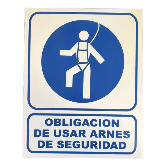 Cartel Obligación De Usar Arnés De Seguridad 22x28