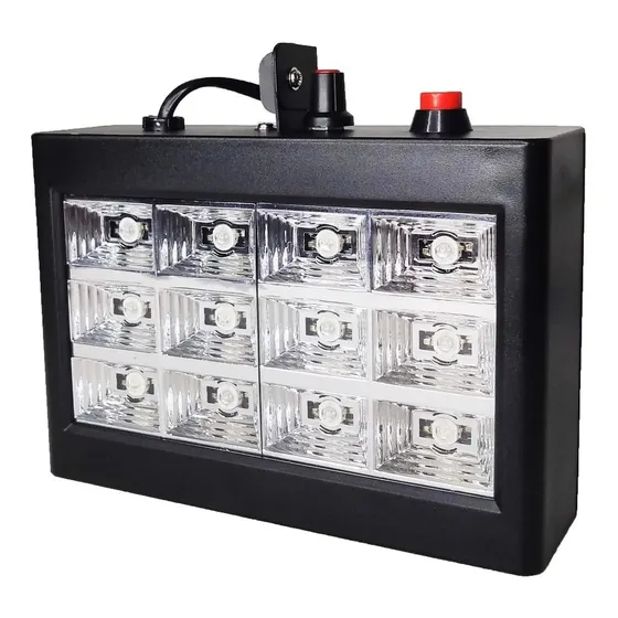 Strobo Rítmico 12 Leds Branco 15w Dj Iluminação Festa Balada