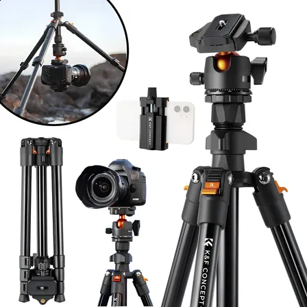 Tripé Portatil Profissional K&f Concept 1,60m Câmeras Dslr