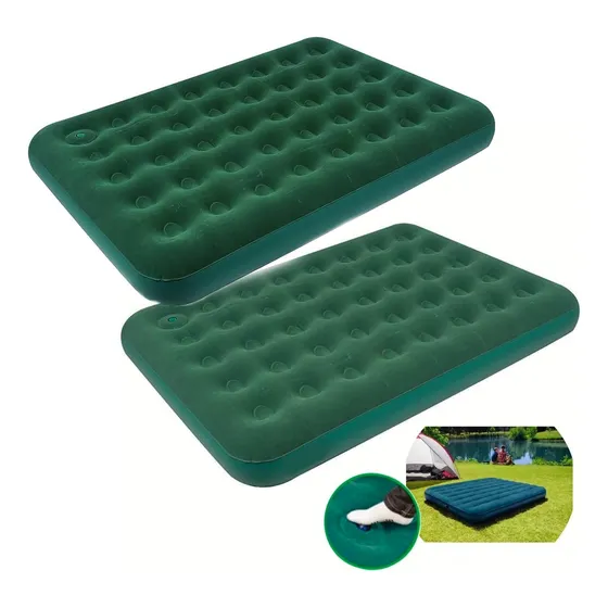 Kit 2 Colchões De Ar Inflavel Casal Bomba Ar De Pé Embutido