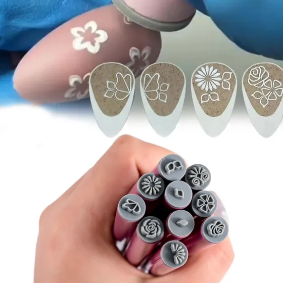 Sello Uñas Personalizados Nail Stamping Plantillas Uñas X10