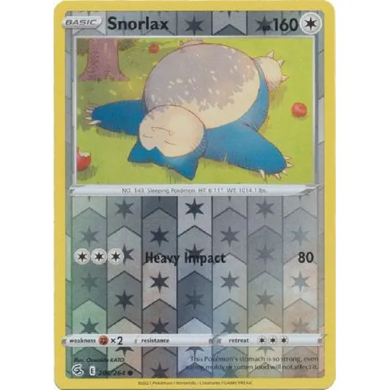 Snorlax 206/264 Reverse Holo Comun Pokemon Tcg