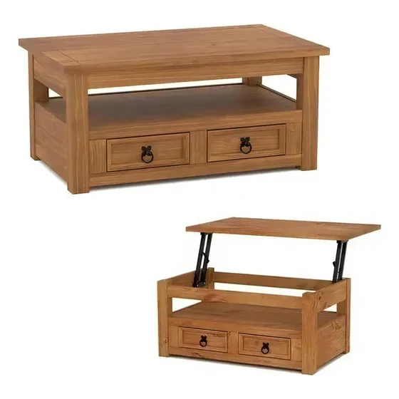 Mesa Ratona - Auxiliar -linea Mexicana Madera Maciza Color Rústico