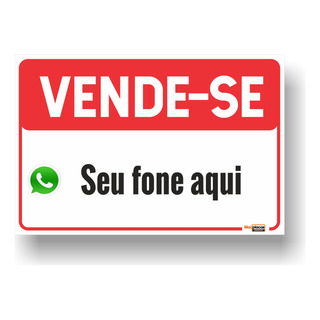 Placa Vende-se Pvc 1mm 40x30cm Com Fone Personalizado Placa Vende-se Pvc 1mm 40x30cm Com Fone Personalizado