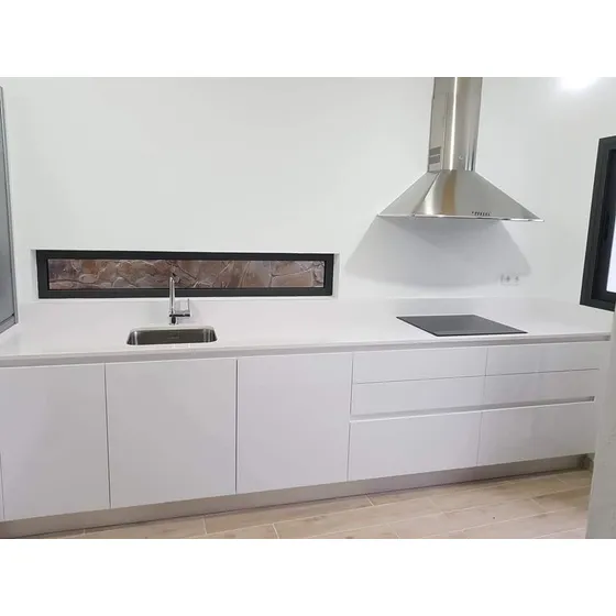 Meson Para Cocina Cuarzo Blanco Polar 180*60 Cm