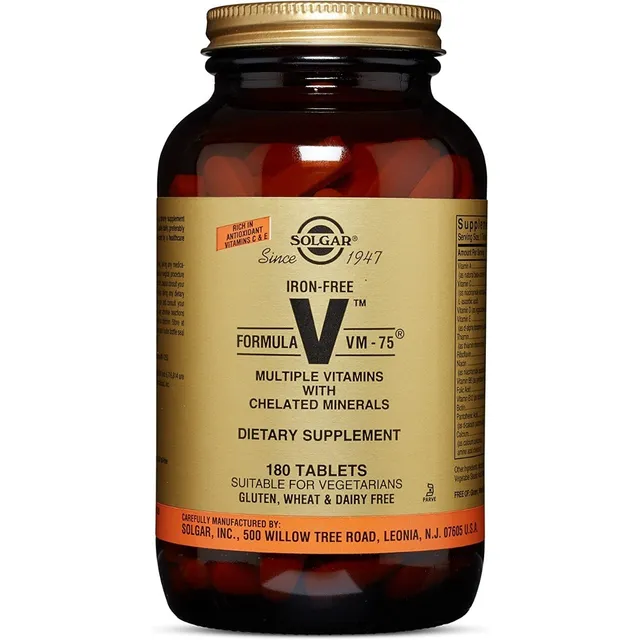 Multivitamínico Formula Vm-75 Sin Hierro 180 Tabletas Solgar