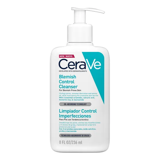 Limpiador Cerave Control Imperfecciones Para Piel con Tendencia Acnéica de Todas las Edades de Dia y Noche 236ml Skin Care