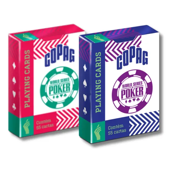 Kit Baralho De Poker: Wsop Azul + Wsop Vermelho