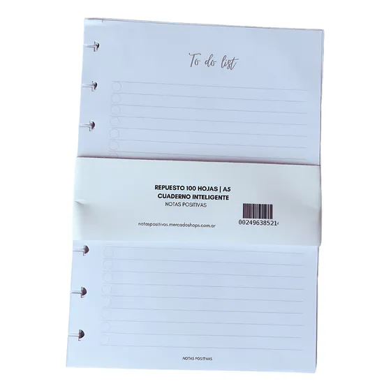 Repuesto Cuaderno Inteligente | Rayado 100 Hojas 90gr | A5