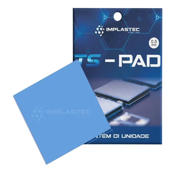 Thermal Pad 1,5mm Alto Desempenho Implastec 10x10cm 12.8w/mk