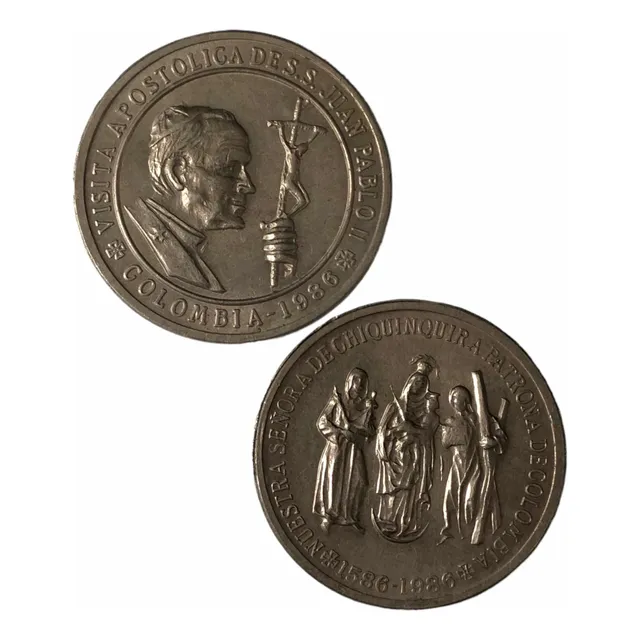 Moneda Visita Juan Pablo Ii A Colombia 1986