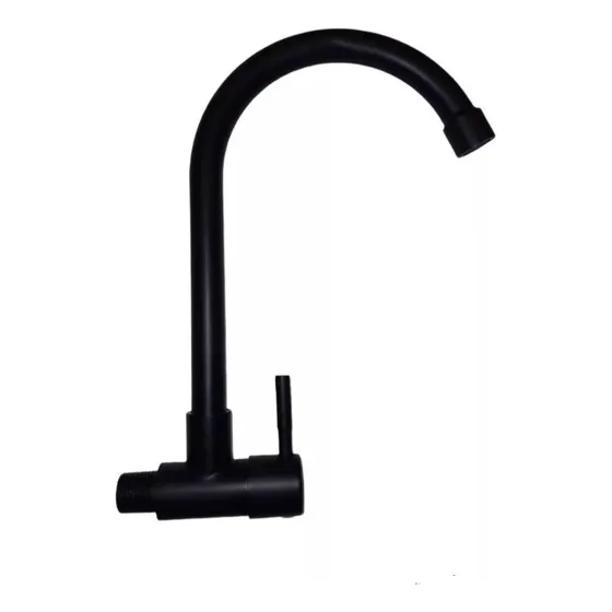 Grifo Canilla Pared Wico Negro Pico Cisne