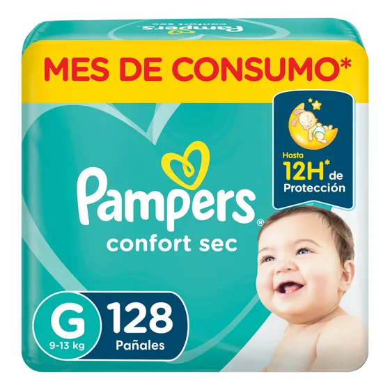 Pack X128 Pañales Confort Sec Tamaño Grande (g) Pampers